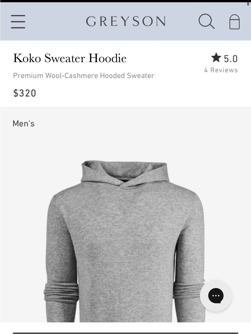 Greyson Koko Wool-Cashmere Hoodie in Heather Gray